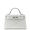 HERMES Mini Kelly 2 Argent Chevre Shamqila