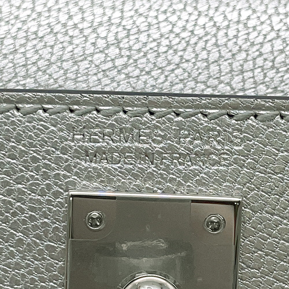 HERMES Mini Kelly 2 Argent Chevre Shamqila