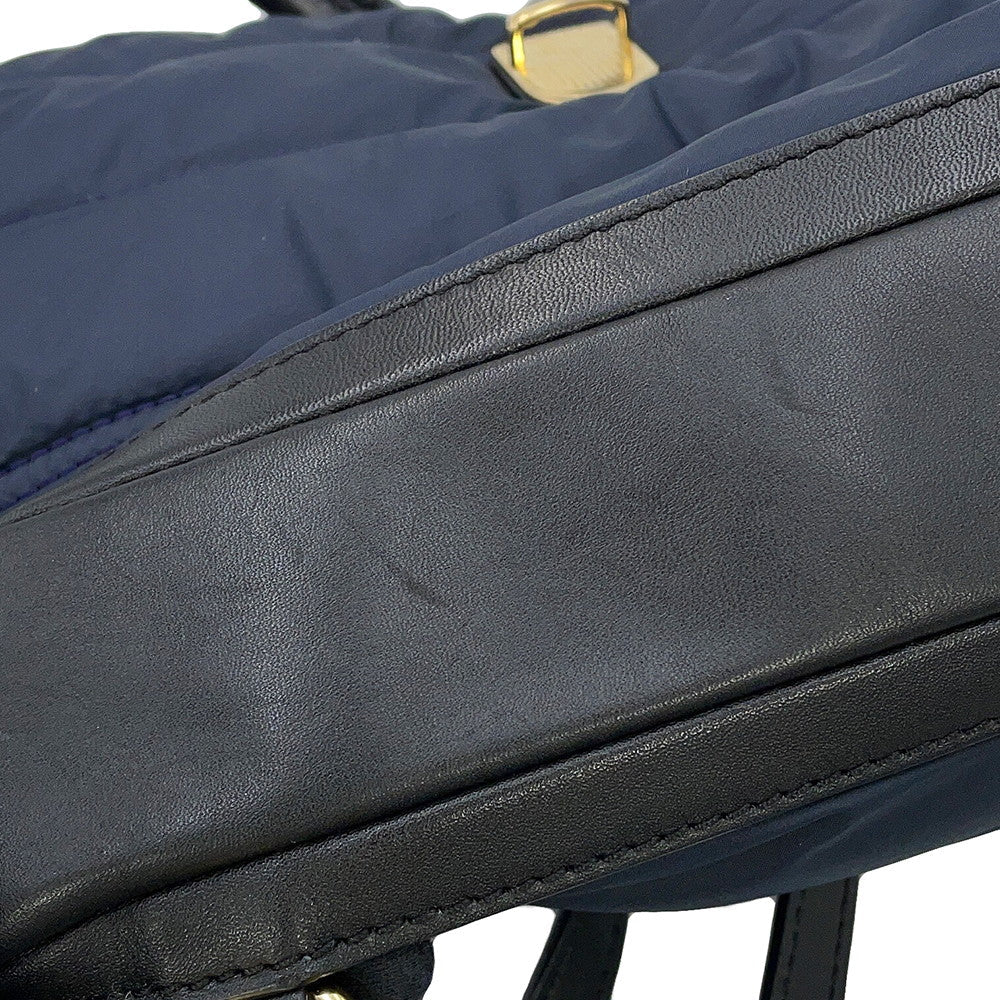 BURBERRY Backpack Navy3830888 Nylon Leather