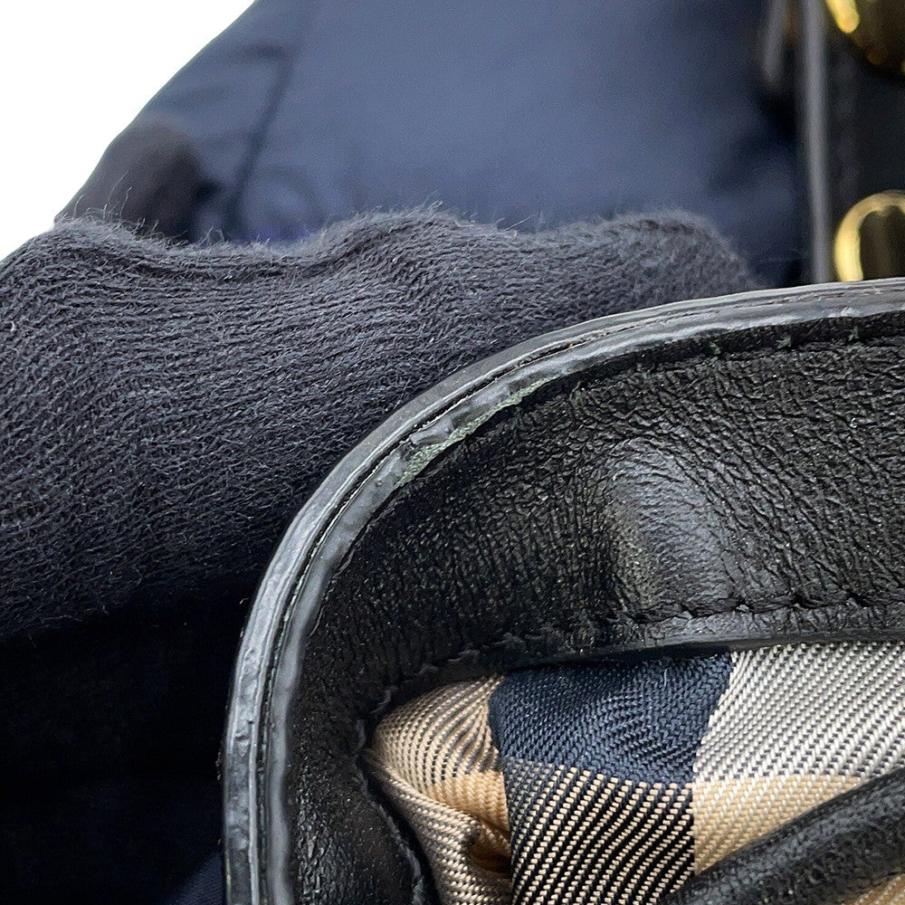 BURBERRY Backpack Navy3830888 Nylon Leather