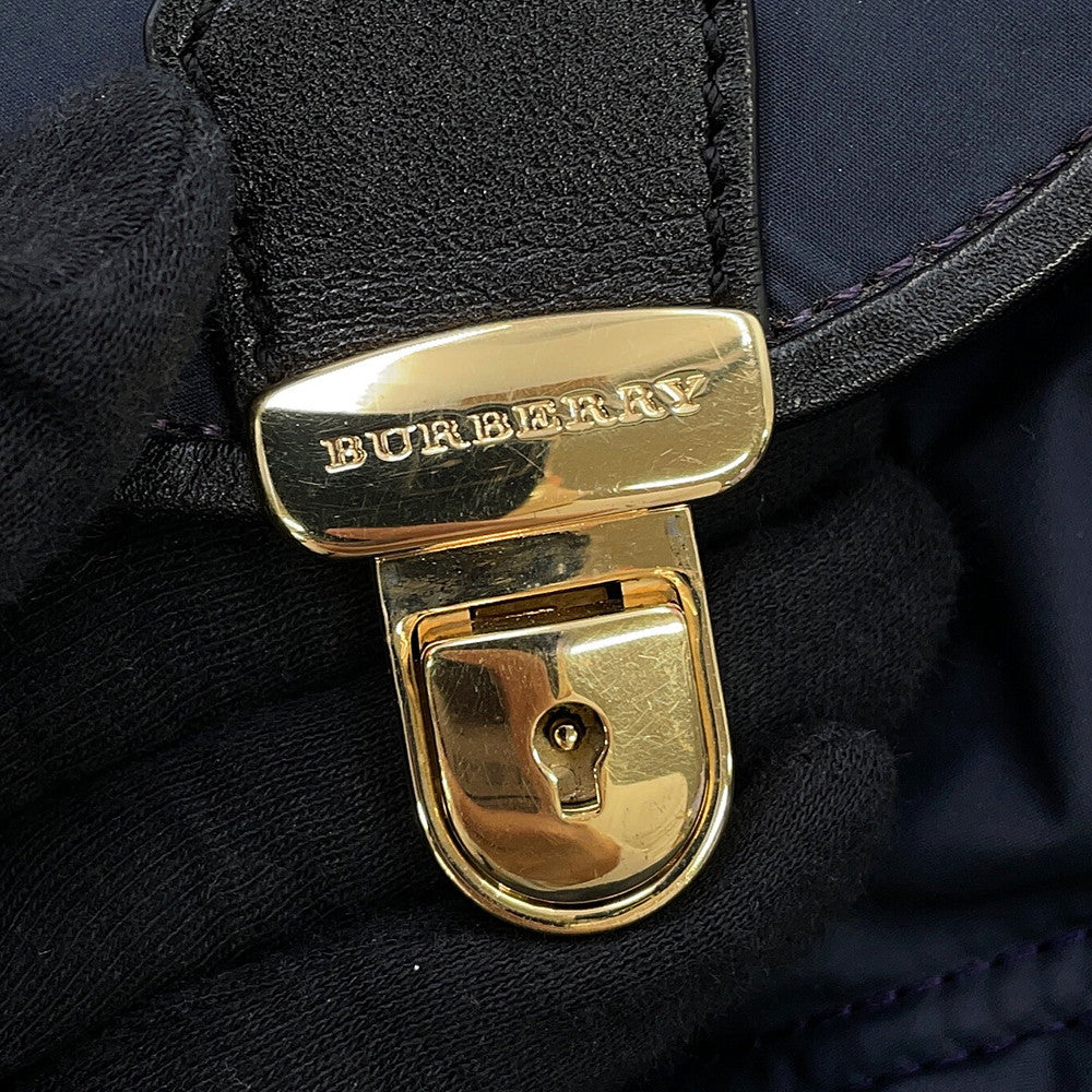 BURBERRY Backpack Navy3830888 Nylon Leather