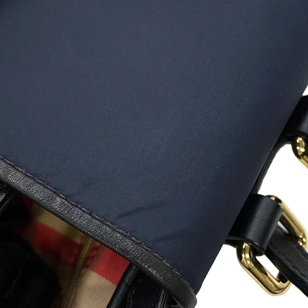 BURBERRY Backpack Navy3830888 Nylon Leather