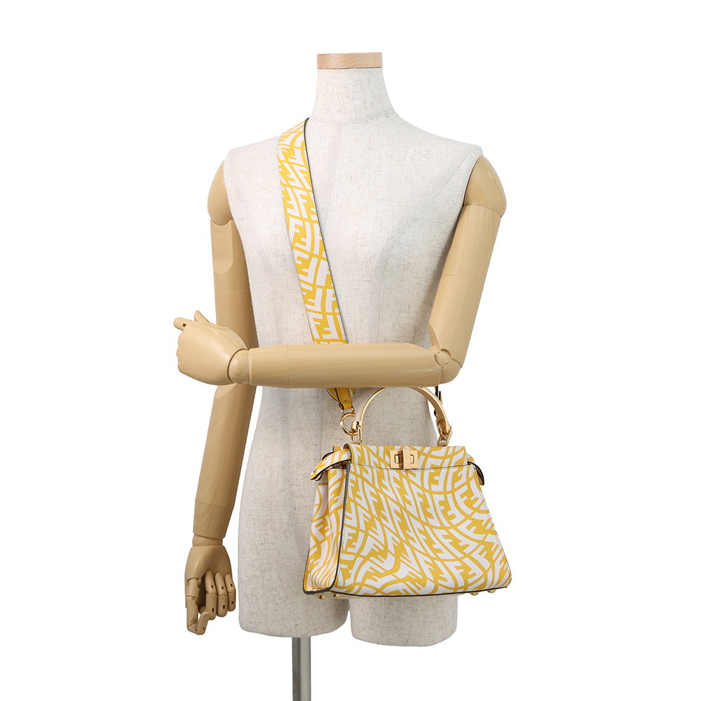 FENDI FF Verdigo Peekaboo Yellow/White8BN244 Leather Size Mini