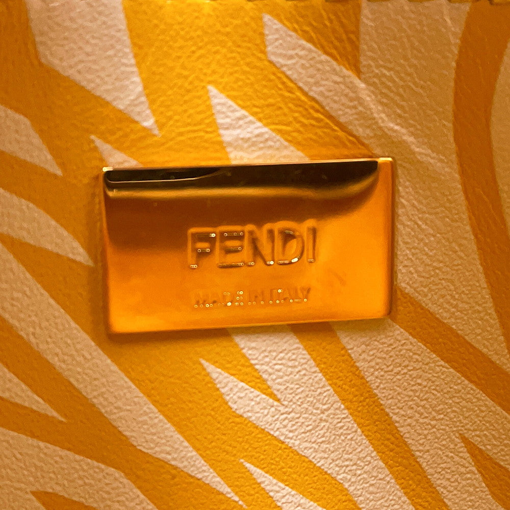 FENDI FF Verdigo Peekaboo Yellow/White8BN244 Leather Size Mini