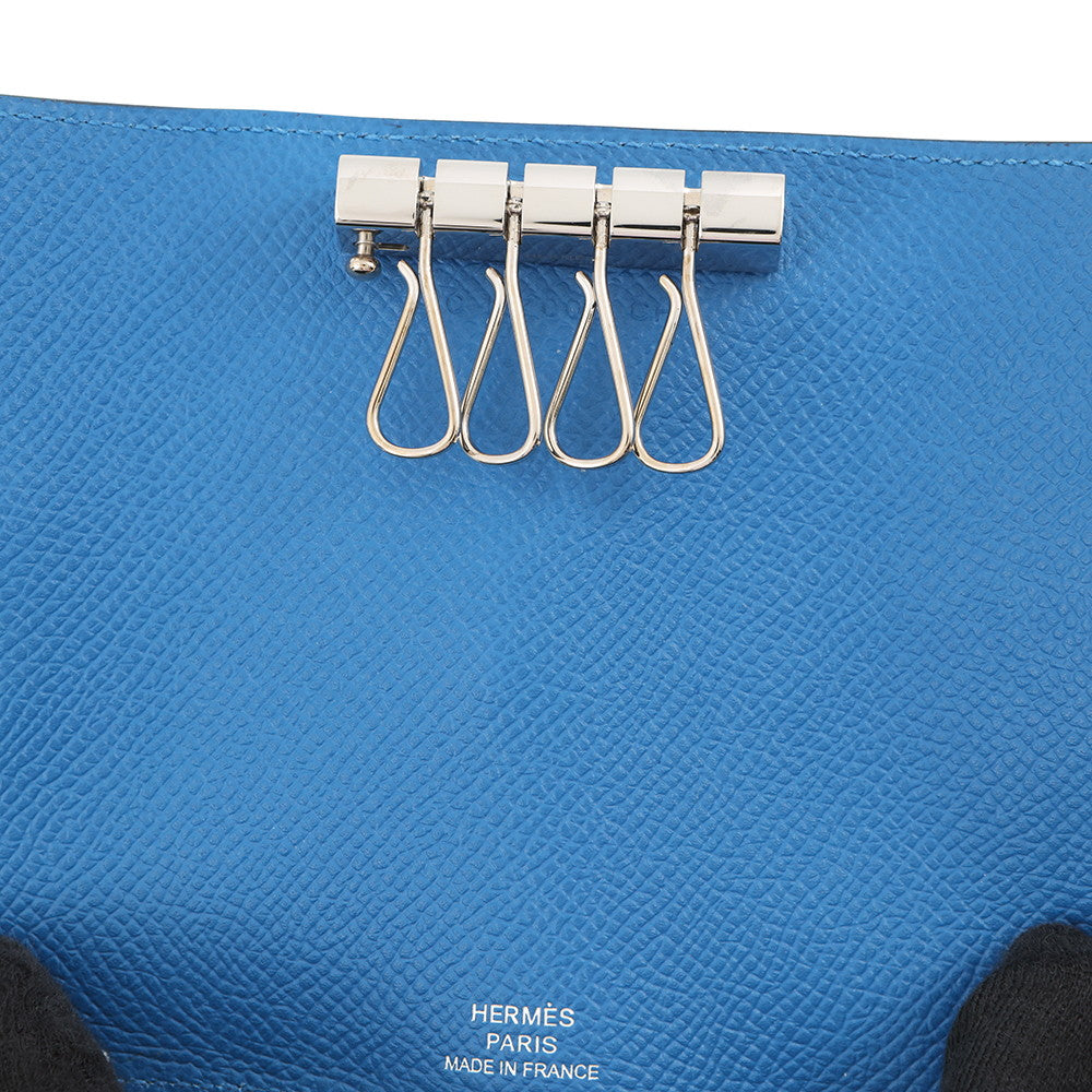 HERMES Bearn Key Case Blue jellyfish Epsom