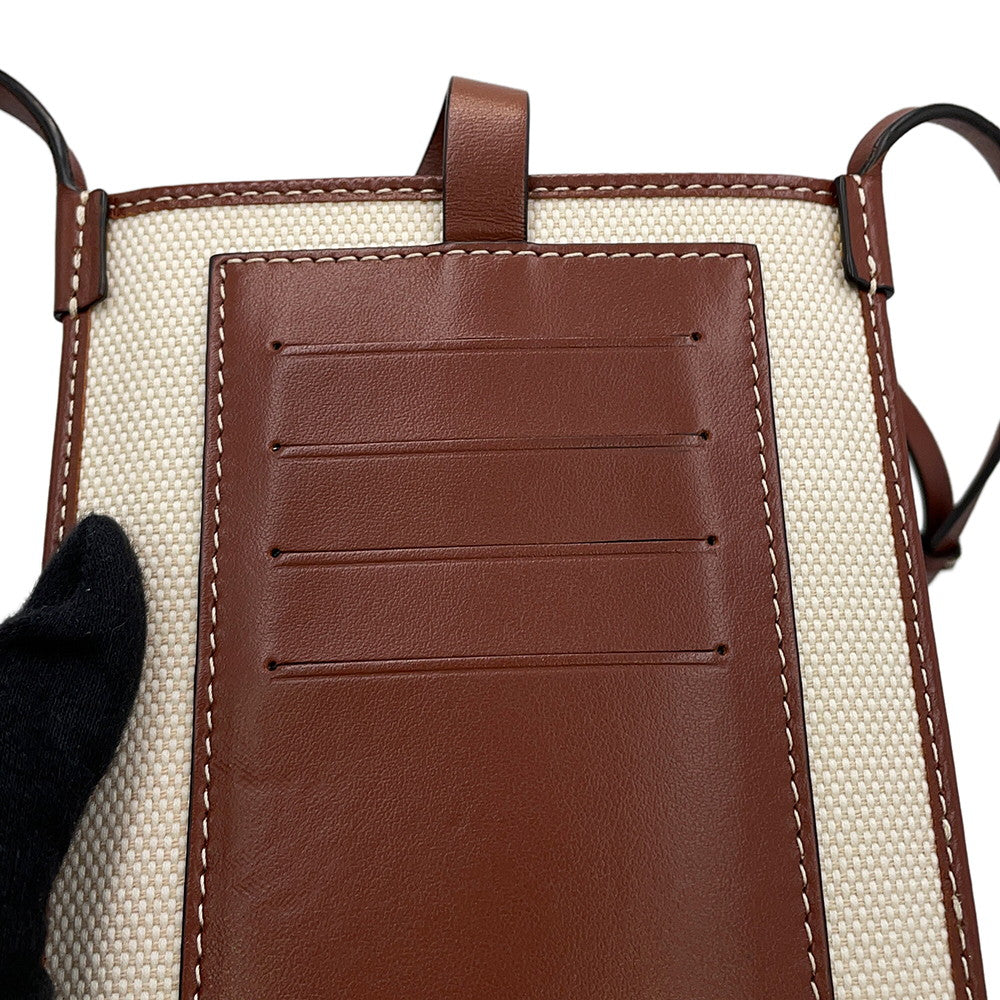 BURBERRY Annie Phone Case Beige/Brown8040877 Canvas Leather
