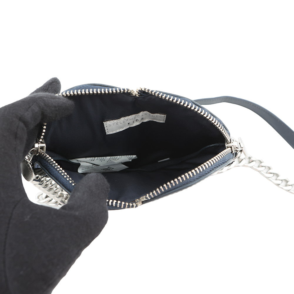 Stella McCartney Kids Heart Chain Shoulder Bag Navy Leather Glitter