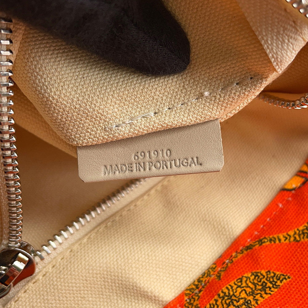 LOEWE Paula's Ibiza Tote Bag Orange/Brown Canvas Leather