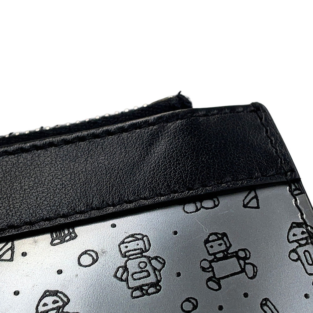 SAINT LAURENT PARIS Robot Clutch Bag Silver/Black397294 Leather