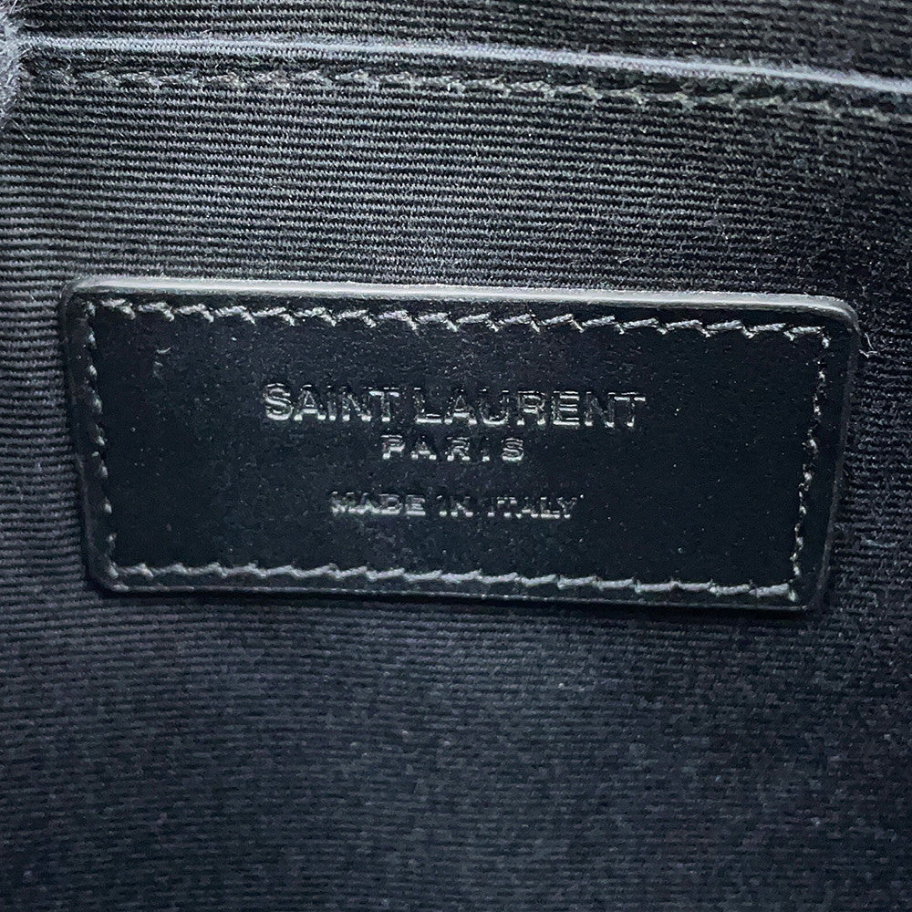 SAINT LAURENT PARIS Robot Clutch Bag Silver/Black397294 Leather