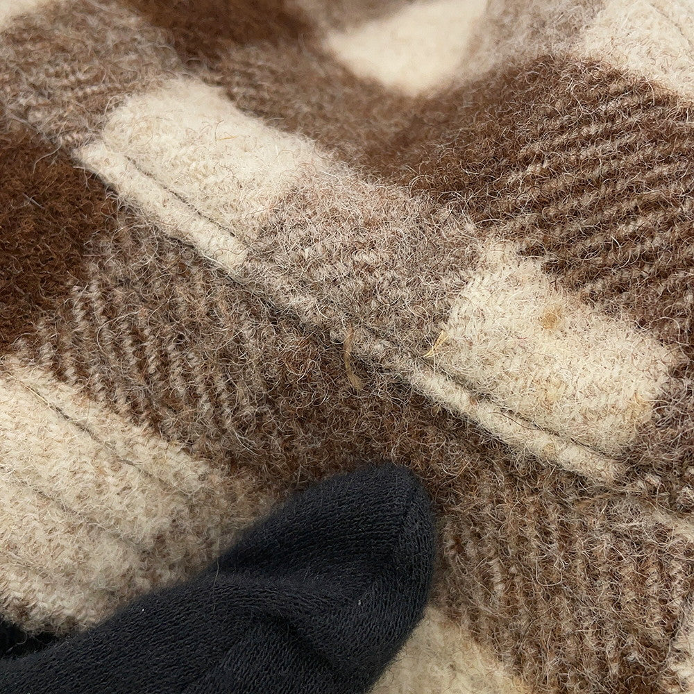 GUCCI checked fedora hat Size M Brown627041 Wool100%