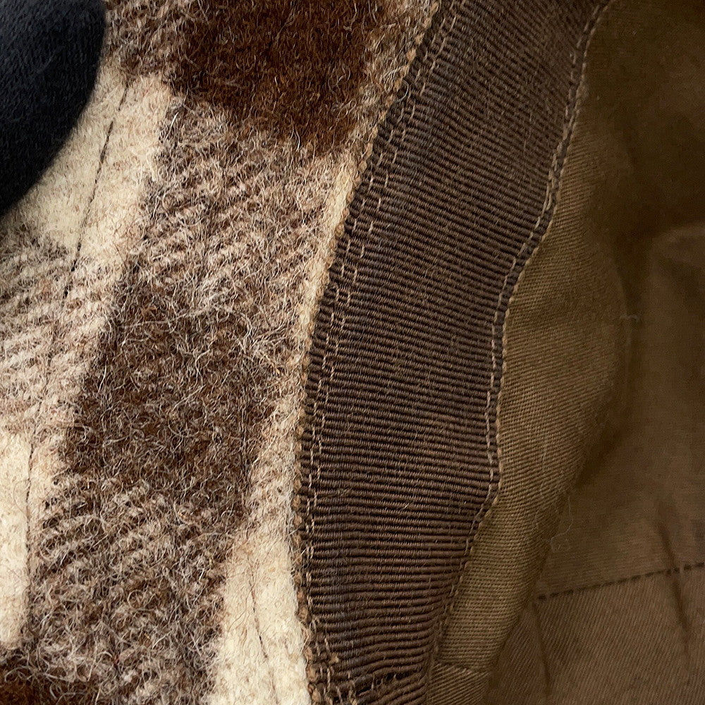 GUCCI checked fedora hat Size M Brown627041 Wool100%