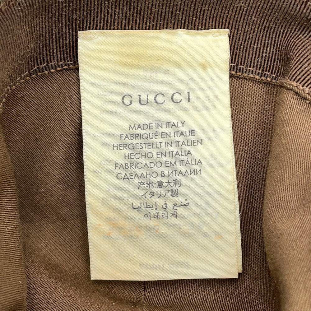 GUCCI checked fedora hat Size M Brown627041 Wool100%