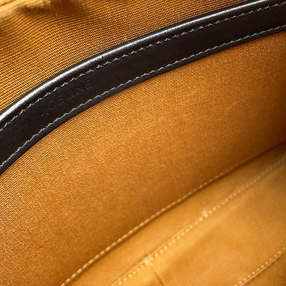 CELINE Triomphe messenger bag Black/Brown194502CIM.38NO PVC Leather Size Medium
