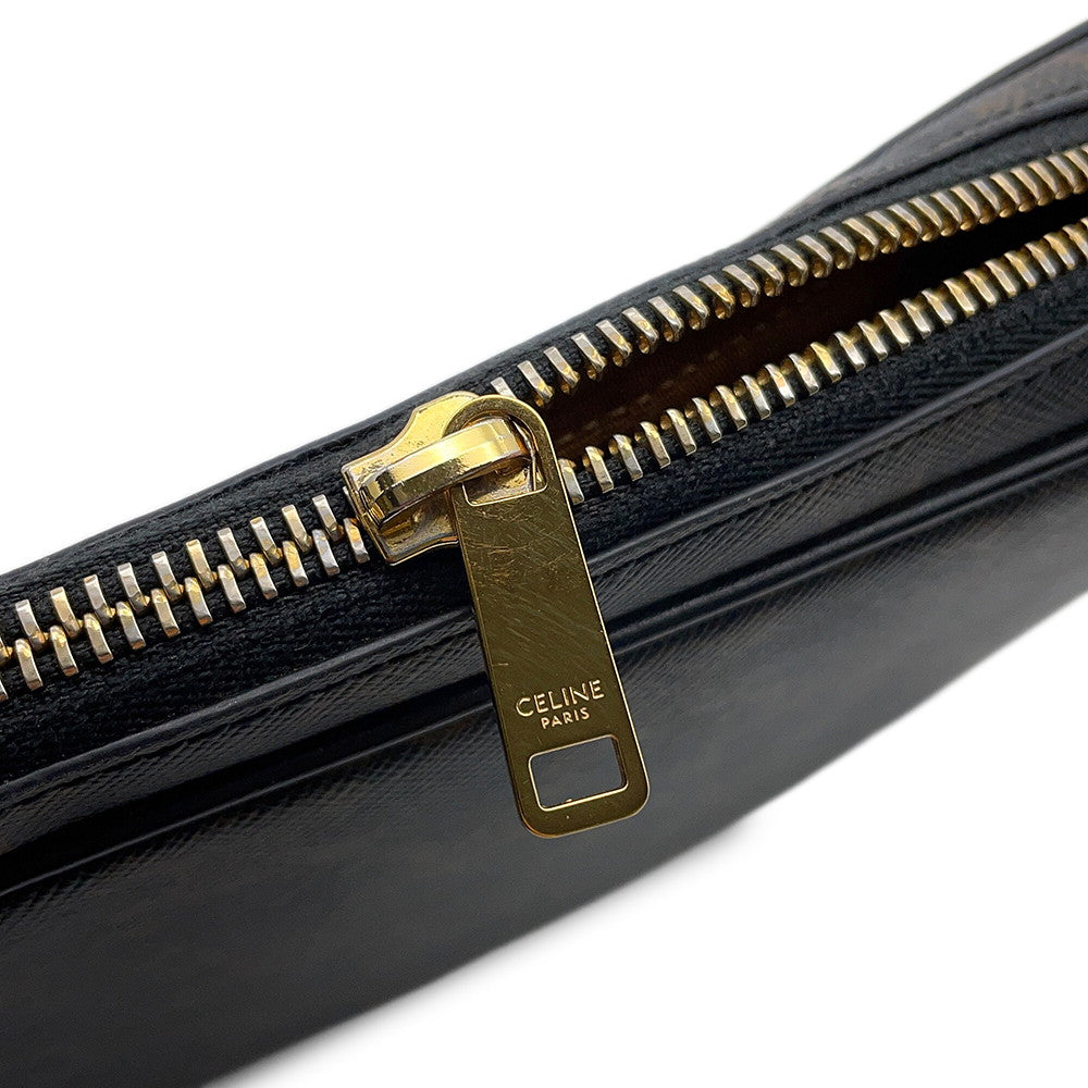 CELINE Triomphe messenger bag Black/Brown194502CIM.38NO PVC Leather Size Medium