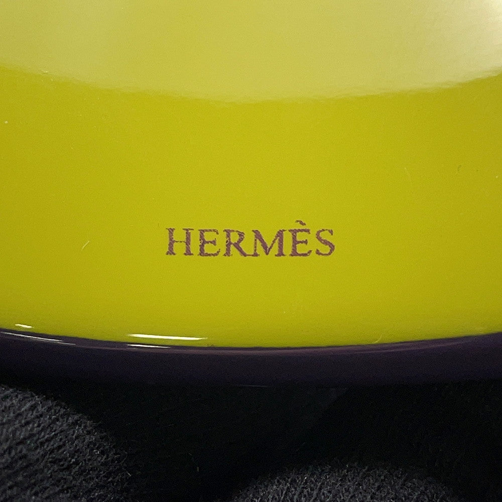 HERMES Bangle Size S/width 5cm Purple/Green LacquerWood