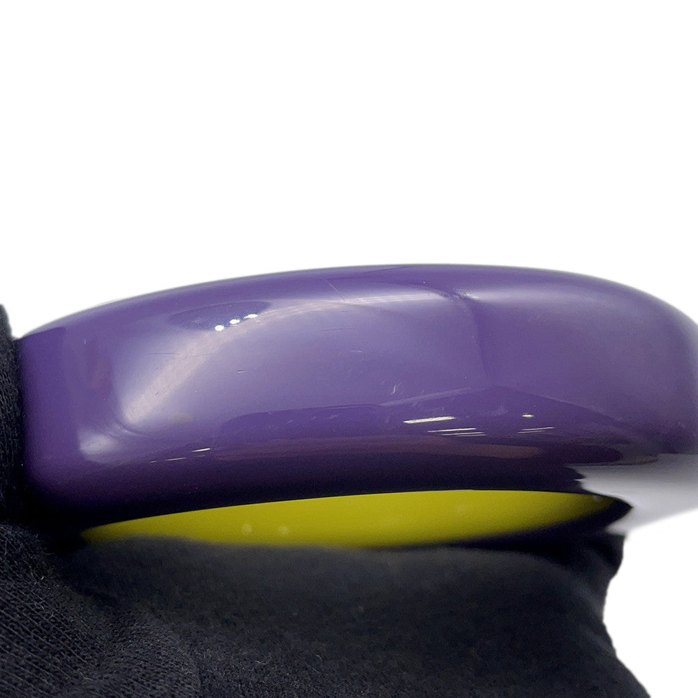 HERMES Bangle Size S/width 2cm Purple/Green LacquerWood
