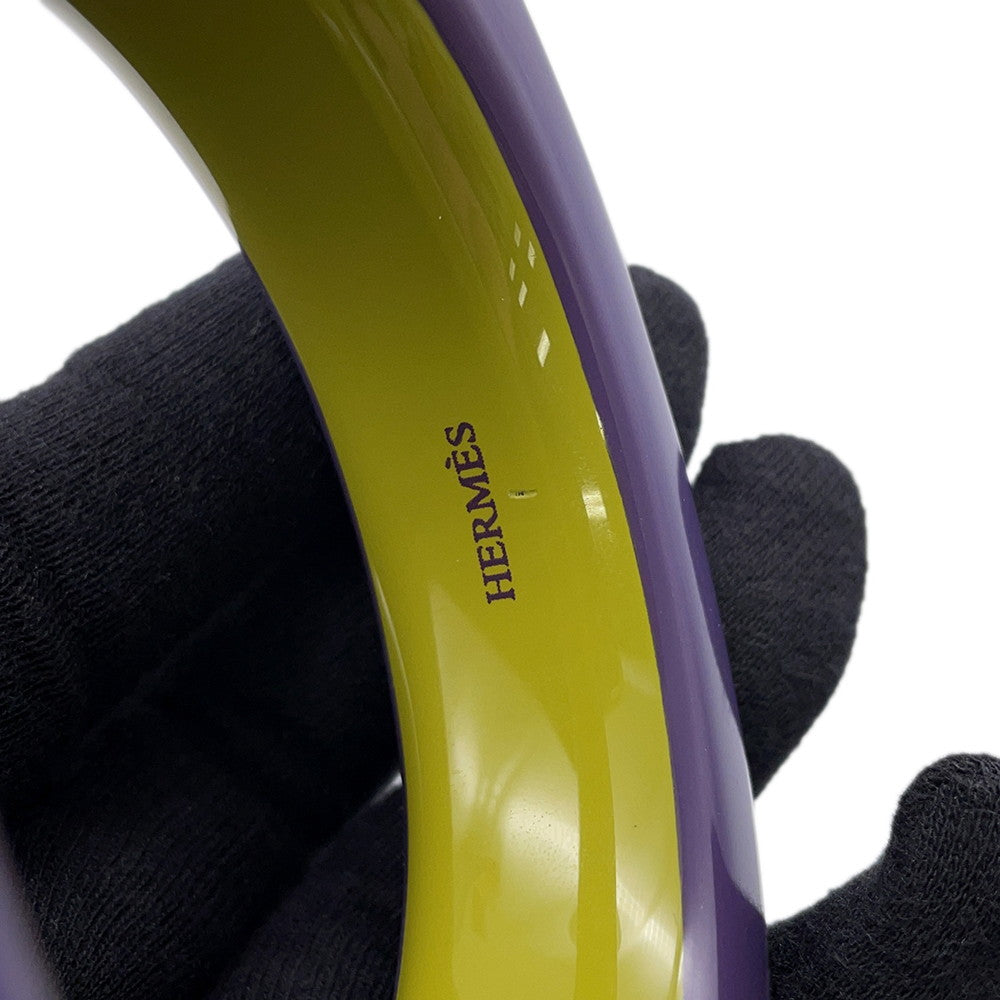HERMES Bangle Size S/width 2cm Purple/Green LacquerWood
