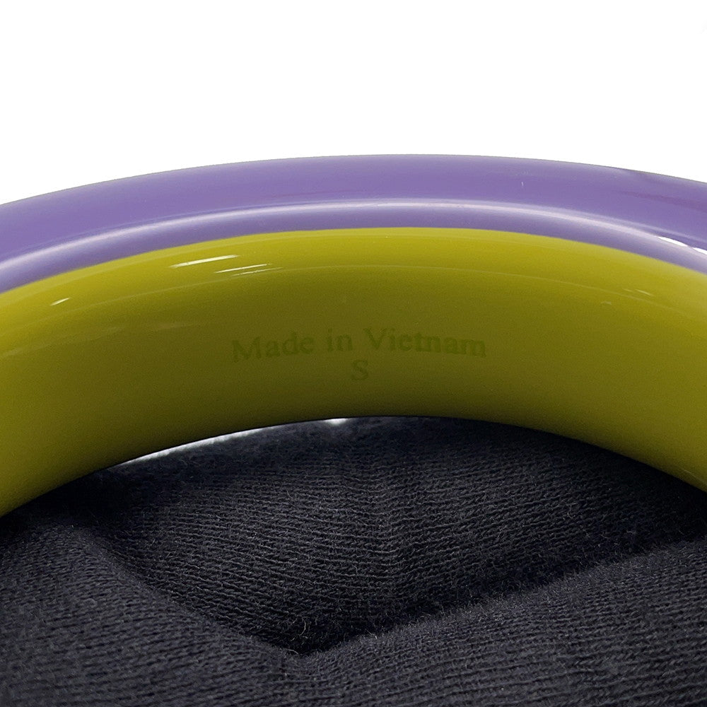 HERMES Bangle Size S/width 2cm Purple/Green LacquerWood