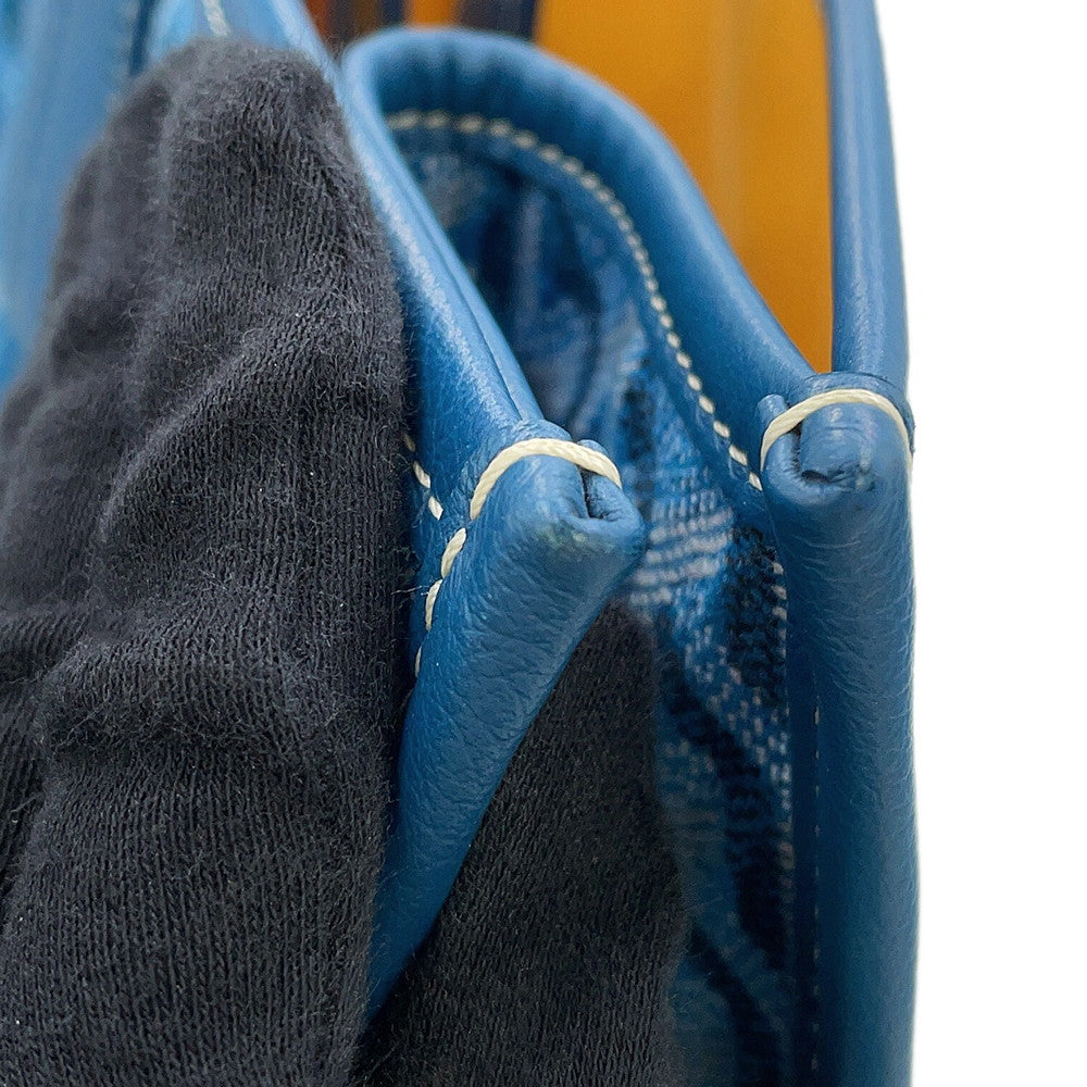 GOYARD Villette Tote Bag Blue Canvas Leather Size MM