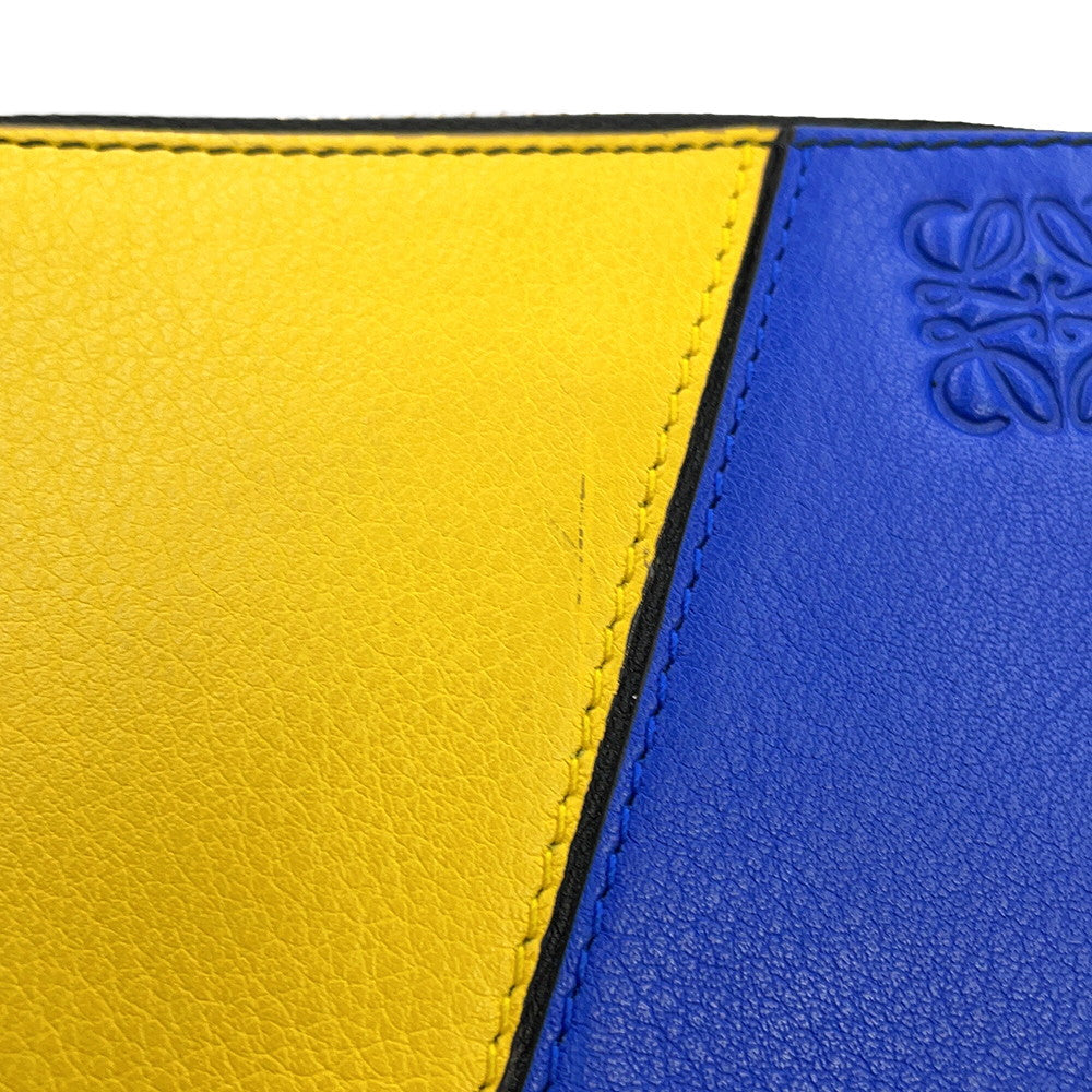 LOEWE Puzzle Round Zip Compact Wallet Black/Multicolor Leather