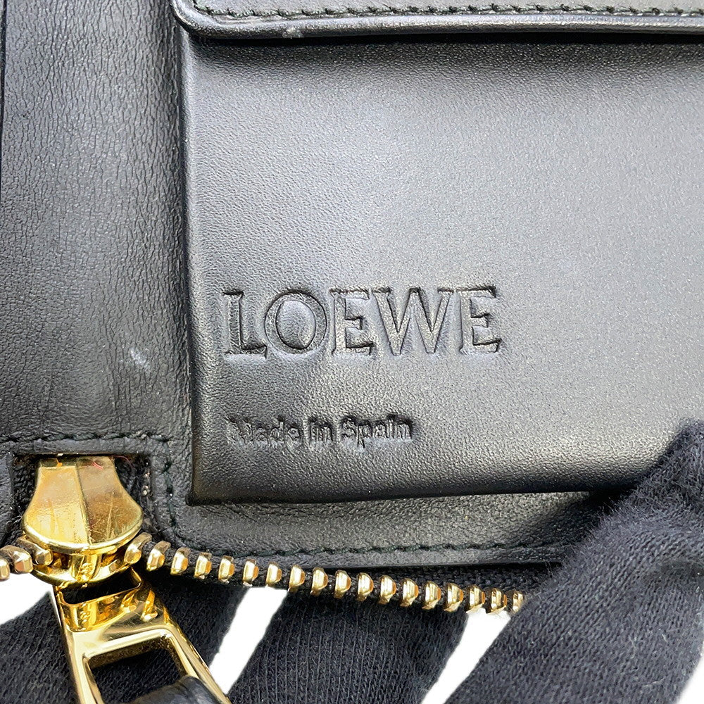 LOEWE Puzzle Round Zip Compact Wallet Black/Multicolor Leather