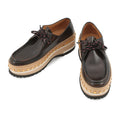LOUIS VUITTON Woodcut Line Derby Shoes Brown/Beige Leather Wood Size 7
