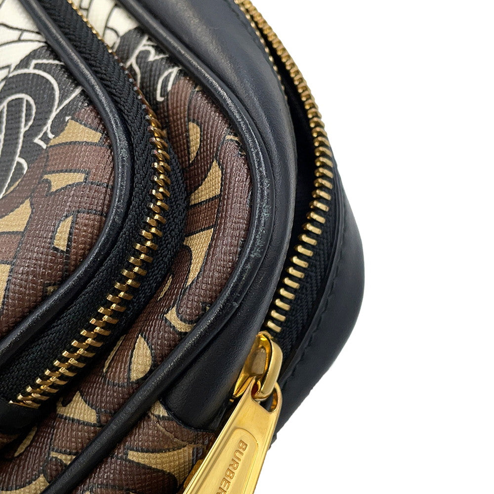 BURBERRY TBMonogram Striped Camera Bag Brown/Black/White8021485 Leather PVC