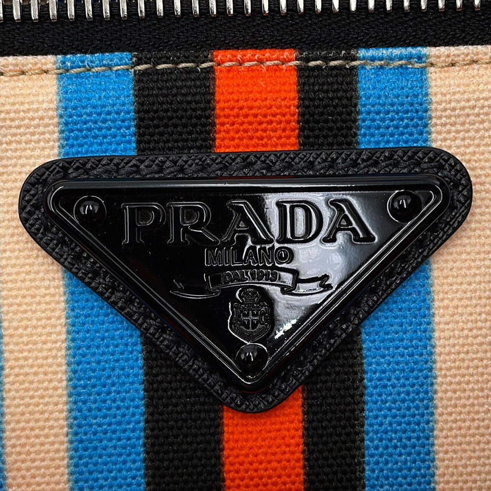 PRADA Triangle Shoulder Bag Orange/Blue/Multicolor2VY007 Canvas