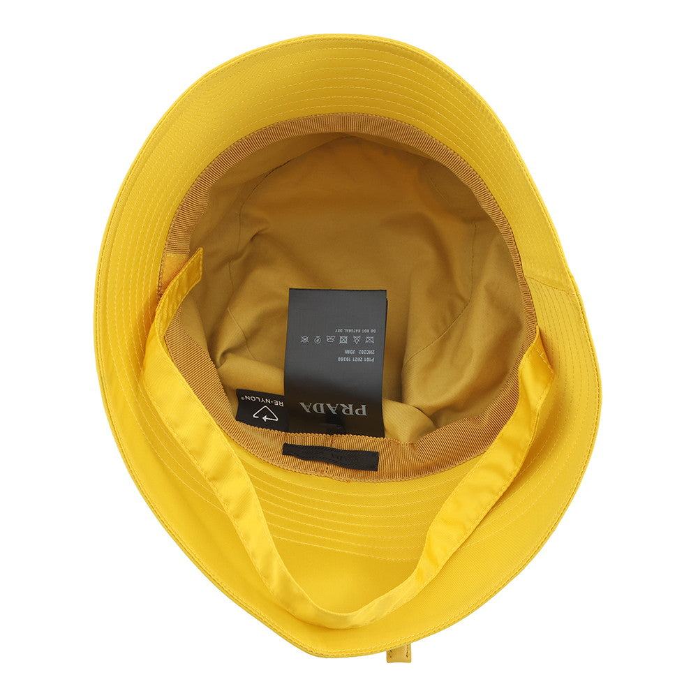 PRADA Re-Nylon Triangle Logo Bucket Hat with Mini Pouch Yellow2HC282 Nylon