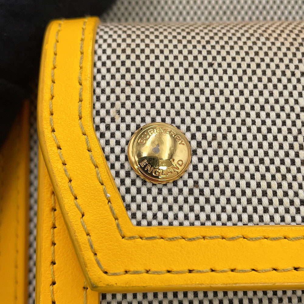 BURBERRY Pocket Bag 2WAY Bag Beige/Yellow8047352 Canvas Leather Size Mini