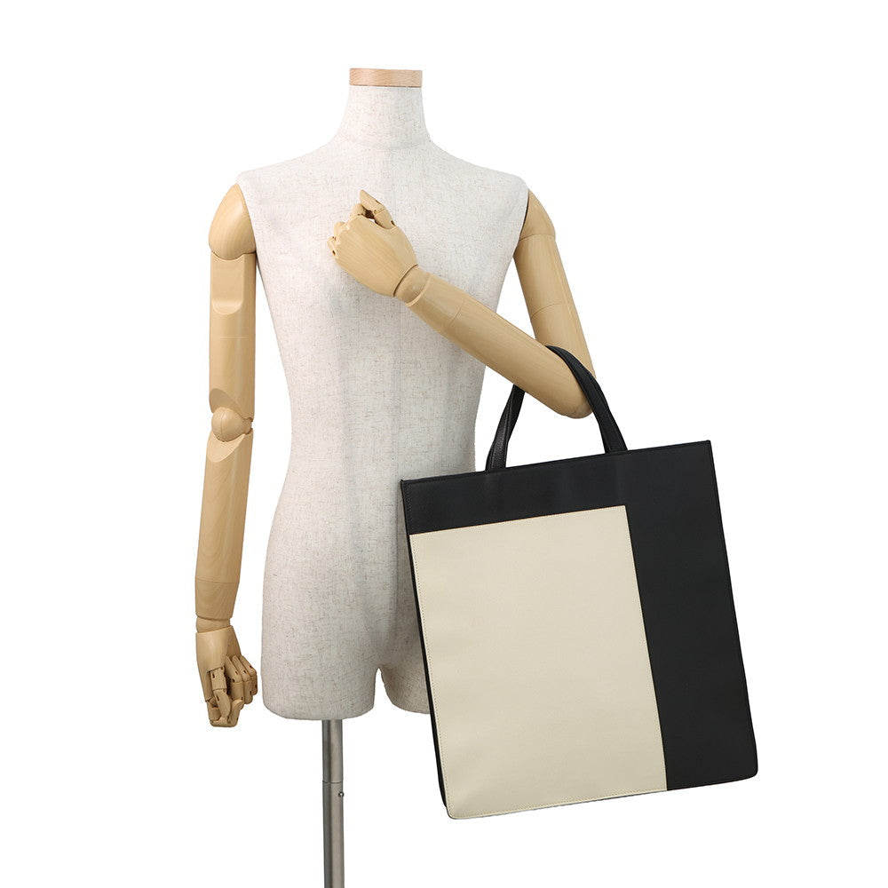 Valextra Valextra 2-Way Tote Black/Ivory Leather