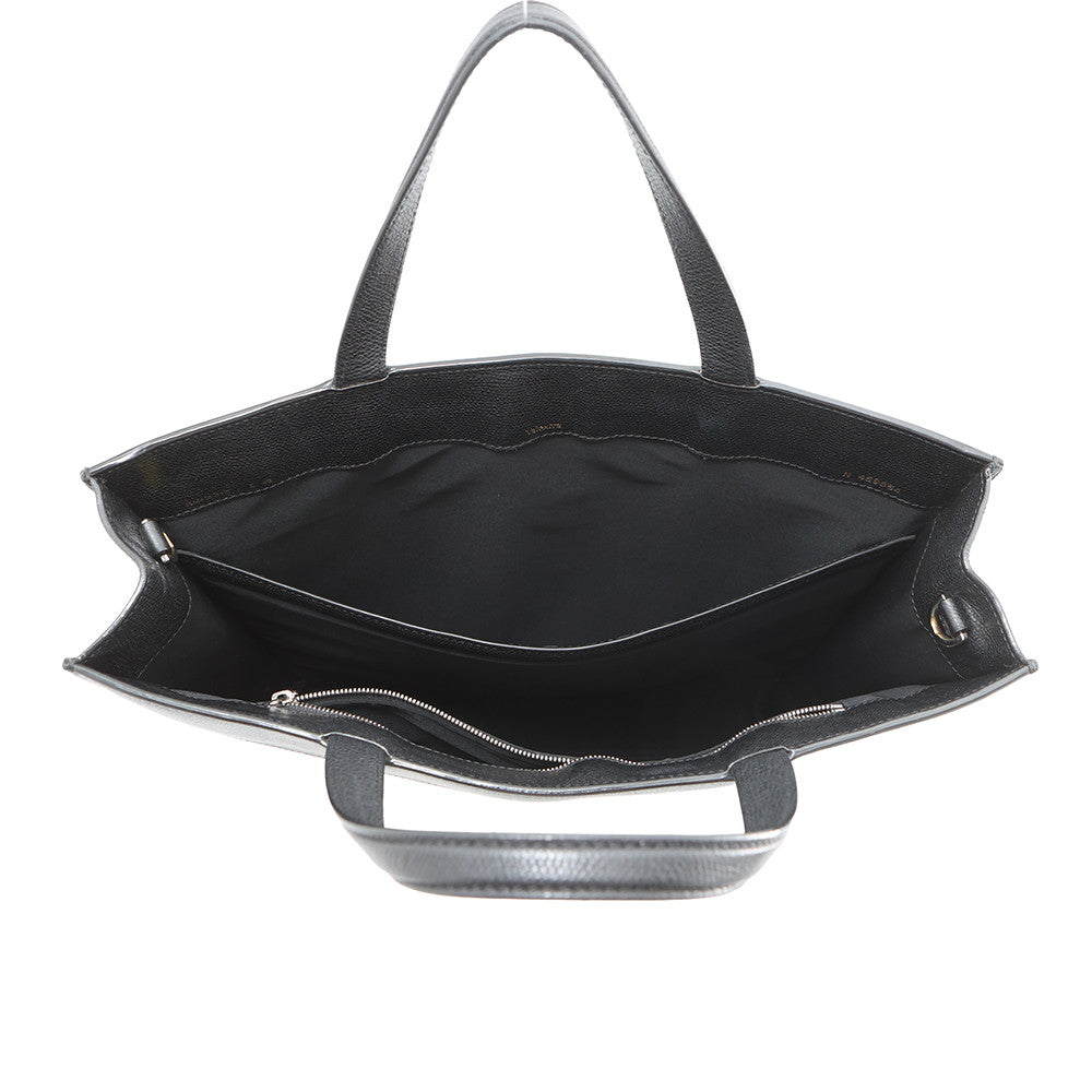 Valextra Valextra 2-Way Tote Black/Ivory Leather