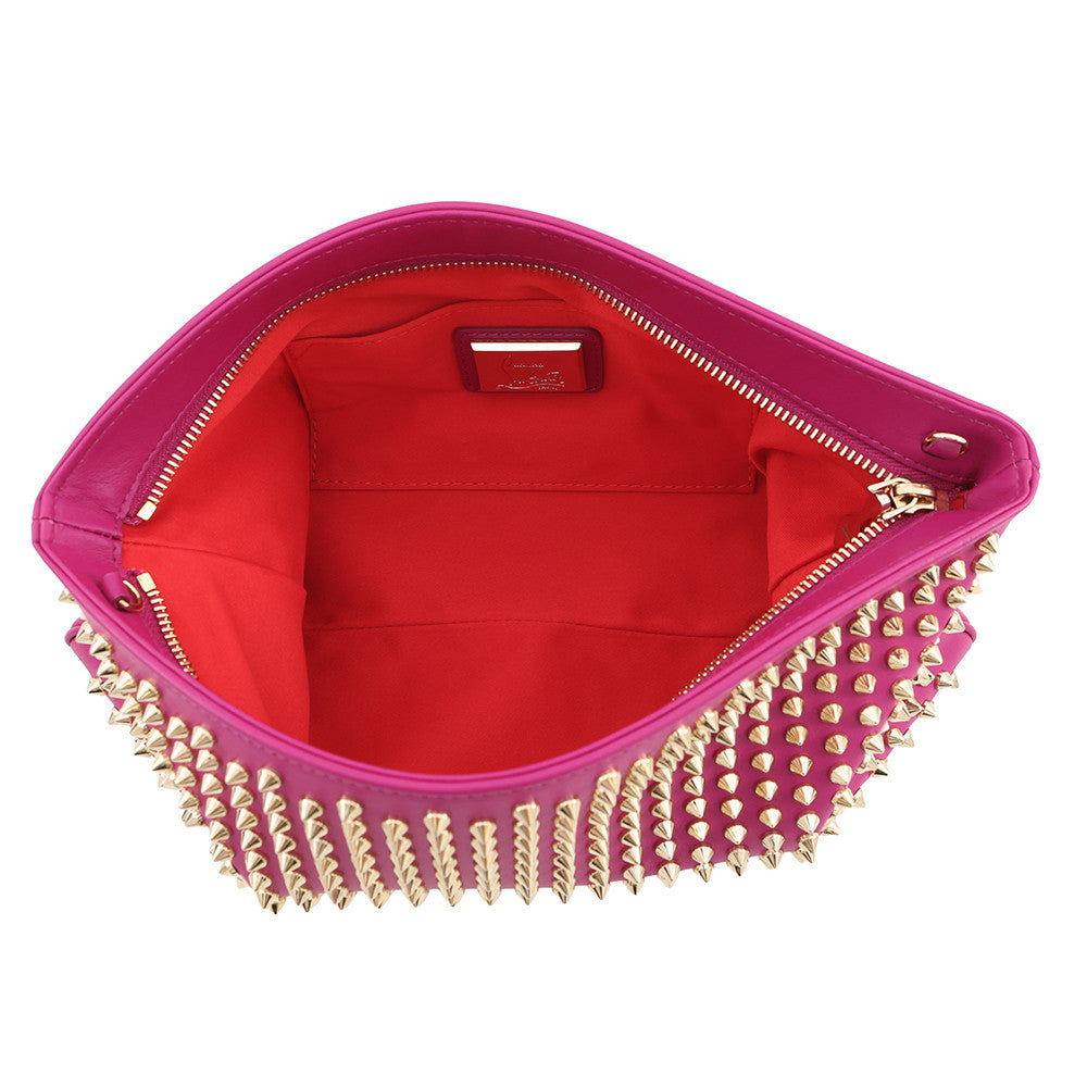 Christian Louboutin Studded ChainShoulder Pink Leather