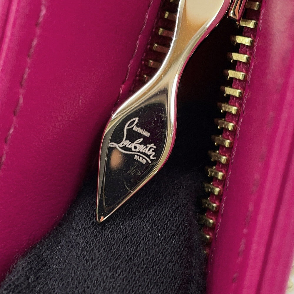 Christian Louboutin Studded ChainShoulder Pink Leather