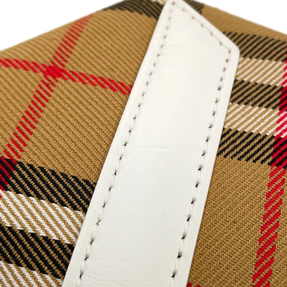 BURBERRY Nova Check Reversible Tote Bag Beige/Pink/White Canvas Leather