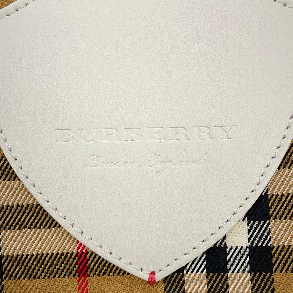 BURBERRY Nova Check Reversible Tote Bag Beige/Pink/White Canvas Leather