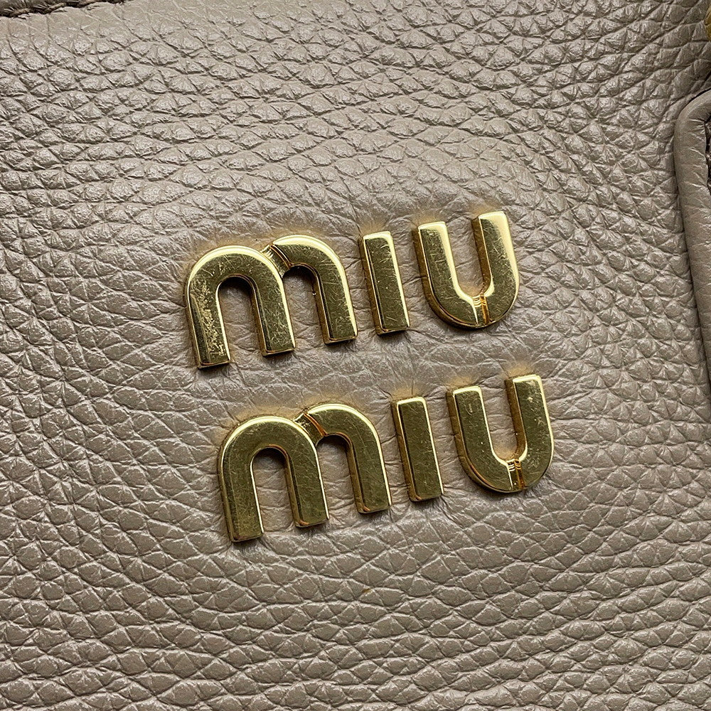 MIUMIU Vitello Daino 2WAY Bag Gray5BA249 Leather