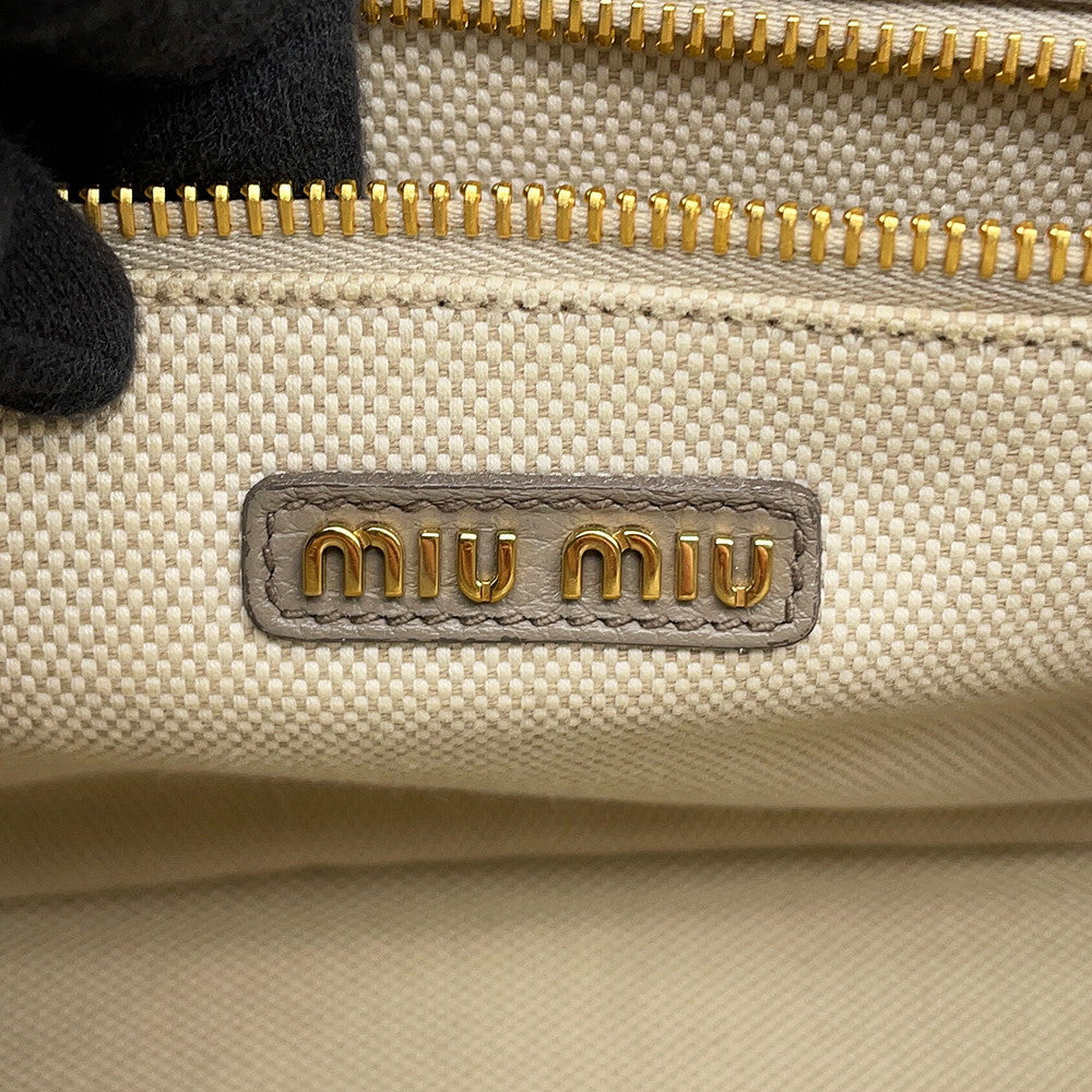 MIUMIU Vitello Daino 2WAY Bag Gray5BA249 Leather