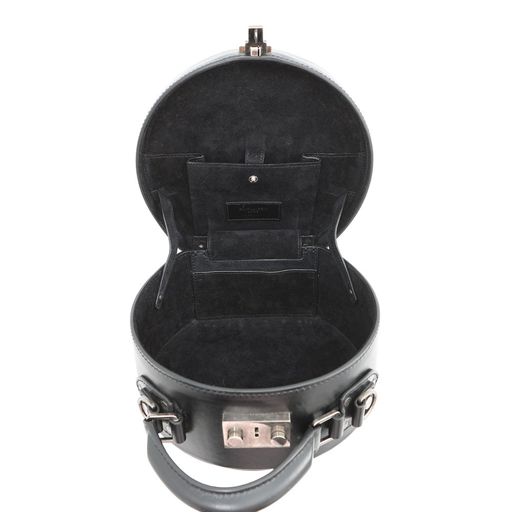 SAINT LAURENT PARIS Mikabox Studded 2WAY Handbag Black544378 Leather