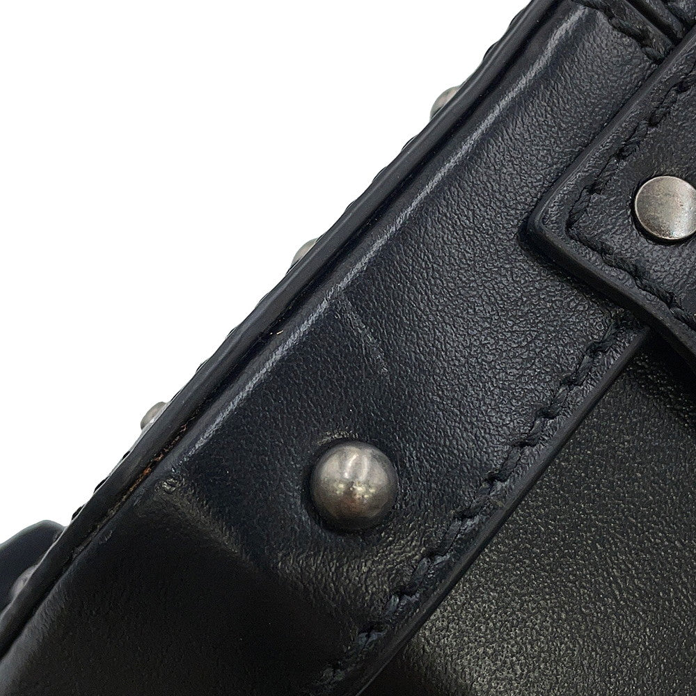 SAINT LAURENT PARIS Mikabox Studded 2WAY Handbag Black544378 Leather