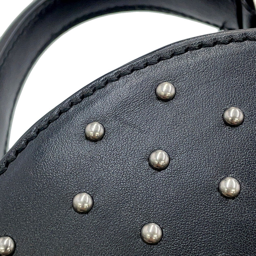 SAINT LAURENT PARIS Mikabox Studded 2WAY Handbag Black544378 Leather