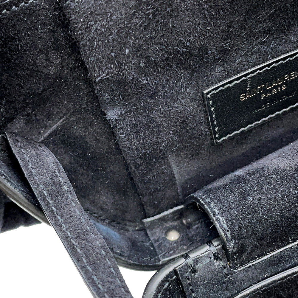 SAINT LAURENT PARIS Mikabox Studded 2WAY Handbag Black544378 Leather