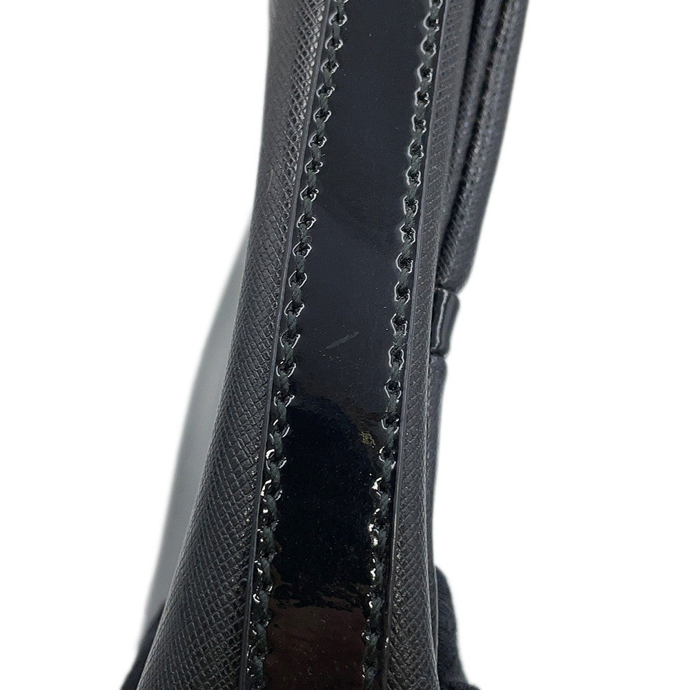 Ferragamo Vala ChainShoulder Bag Black21C671 Leather Patent Leather