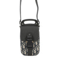 Dior Oblique Saddle Vertical Pouch Black/Beige/Navy2ADCA446YKS Leather Canvas