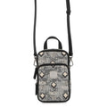 MCM Vintage Jacquard Phone Shoulder Bag Black/Gray/WhiteMMRBATQ02EG001 Canvas Leather