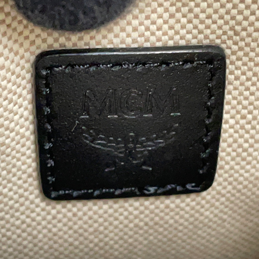 MCM Vintage Jacquard Phone Shoulder Bag Black/Gray/WhiteMMRBATQ02EG001 Canvas Leather