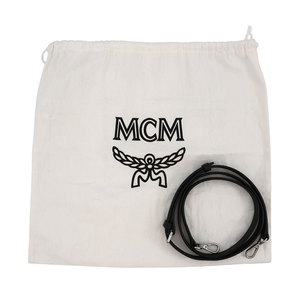 MCM Vintage Jacquard Phone Shoulder Bag Black/Gray/WhiteMMRBATQ02EG001 Canvas Leather