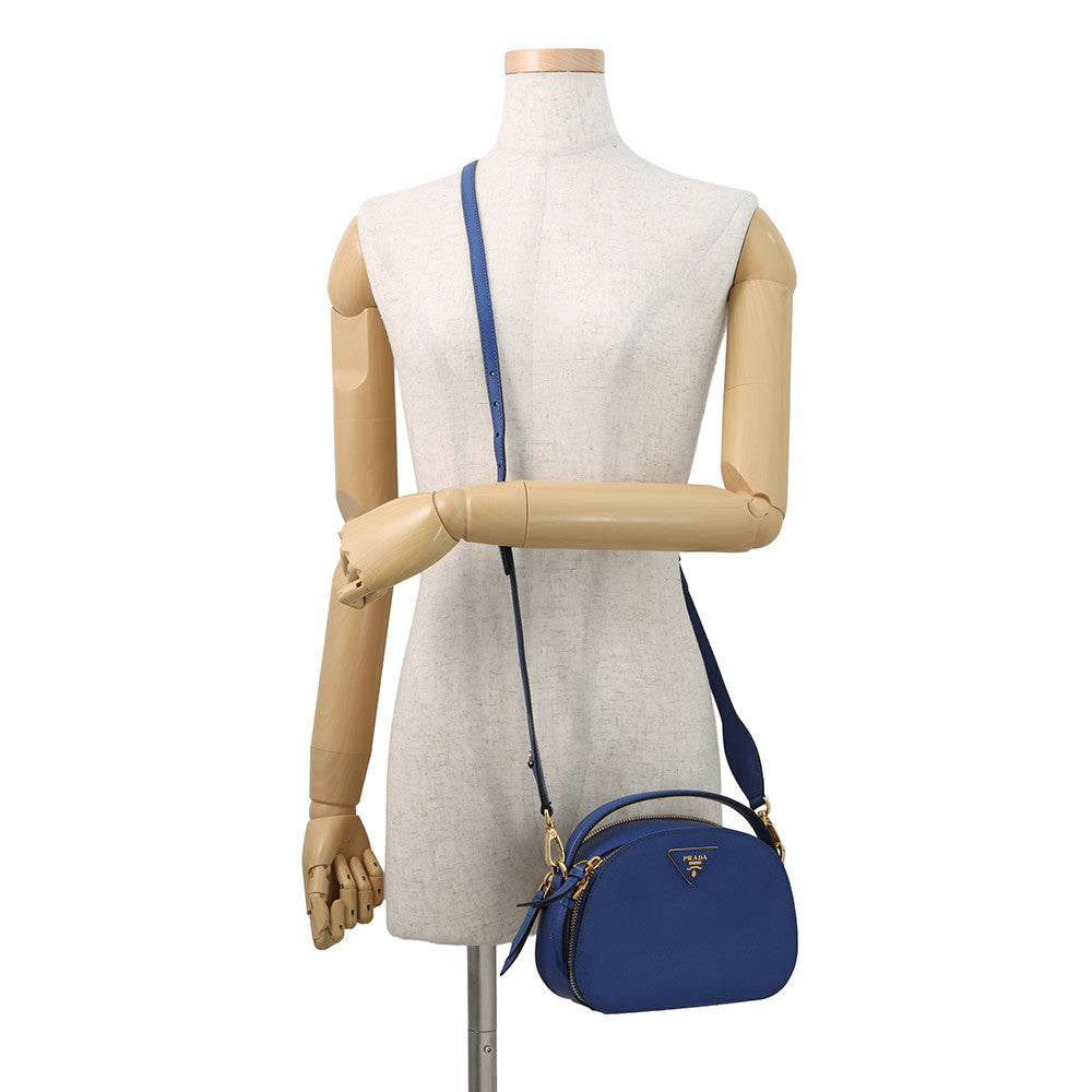 PRADA Odette 2WAY Bag Blue1BH123 Leather