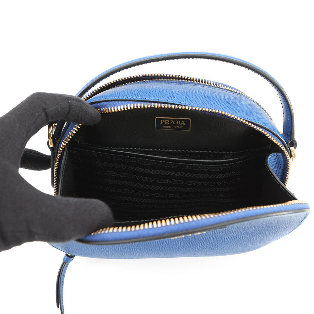 PRADA Odette 2WAY Bag Blue1BH123 Leather